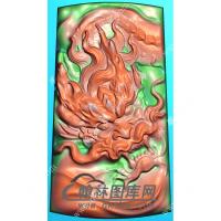 玉雕梯形龙牌挂件精雕图（GLF-531)