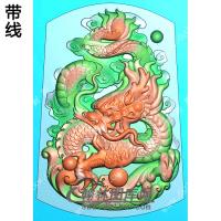带麟龙牌挂件带线精雕图（LF-328)