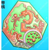 仿古龙牌挂件带线精雕图（LF-318)
