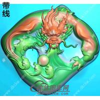 玉雕随形龙牌挂件带线精雕图（LF-355)