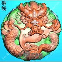玉雕随形龙牌挂件扫描图精雕图（LF-359)