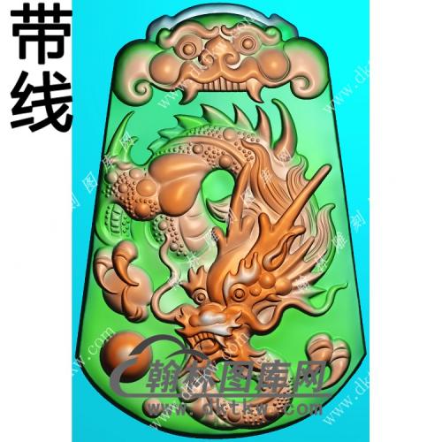 兽头大头盘龙挂件带线精雕图（GLF-588)