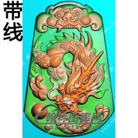 兽头大头盘龙挂件带线精雕图（GLF-588)