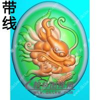 椭圆龙头挂件带线精雕图（GLF-563)