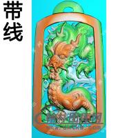 镂空大头盘龙挂件带线精雕图（GLF-575)