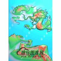 盘龙长城46牌挂件精雕图（LF-441)