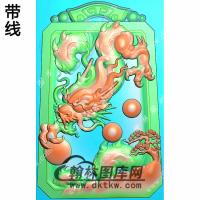 山水龙牌挂件带线精雕图（LF-409)