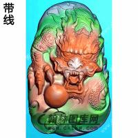 随形龙牌挂件扫描图精雕图（LF-402)