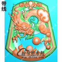 梯形凹底龙牌挂件带线精雕图（LF-403)