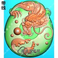 大头龙牌挂件带线精雕图（GLF-055)