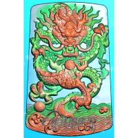 弧面龙腾四海挂件精雕图（GLF-051)