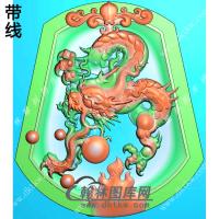 凹底龙牌挂件带线精雕图（GLF-251)