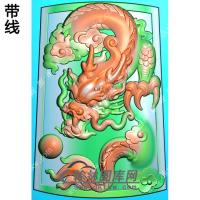 大头盘龙挂件带线精雕图（GLF-247)