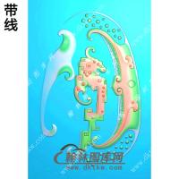 椭圆弧面仿古龙挂件带线精雕图（GLF-213)