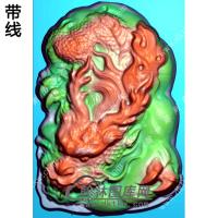 玉雕随形龙牌挂件精雕图（GLF-270)