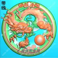 圆形凹底望子成龙挂件带线精雕图（GLF-259)