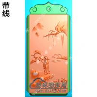 高瞻远瞩山水人物挂件带线精雕图（SSG-380)