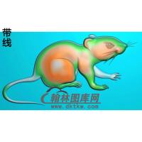 单只老鼠挂件素材带线精雕图（GS-020）