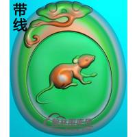灵芝牌头老鼠挂件带线精雕图（GS-018）