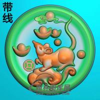 如意元宝老鼠挂件带线精雕图（GS-056）