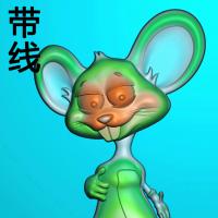 龅牙鼠挂件带线精雕图（GS-034）
