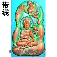 滴水莲花手托净瓶坐观音挂件带线精雕图（LGY-196）