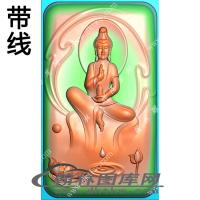 滴水悟道坐观音挂件带线精雕图（LGY-153）