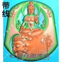 佛字佛头坐观音挂件带线精雕图（LGY-163）