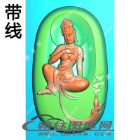 净瓶自在坐观音挂件带线精雕图（LGY-154）