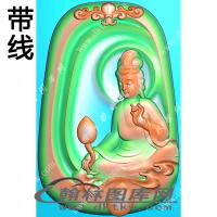 梯形凹底坐观音挂件带线精雕图（LGY-160）
