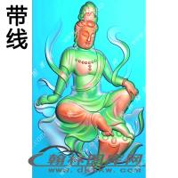 莲花坐观音挂件带线精雕图（LGY-181）