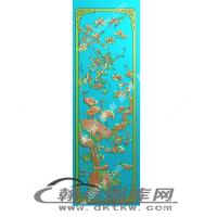 花鸟顶箱柜门板精雕图（MM-041）