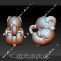 卡通小象立体圆雕图（DWG-257）