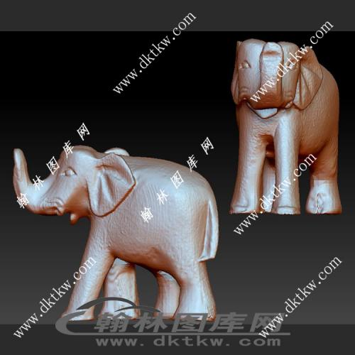 可爱的大象立体圆雕图（SKT-744）