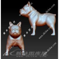 斗牛犬立体圆雕图（RNG-055）