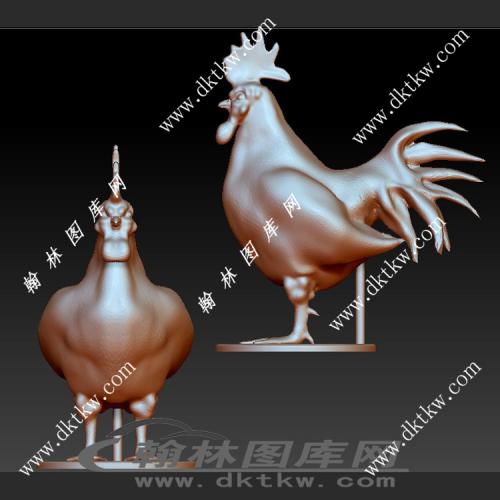 大公鸡雕塑立体圆雕图（SKT-679）
