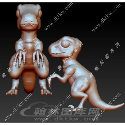 卡通恐龙摆件立体圆雕图（YDS-061）