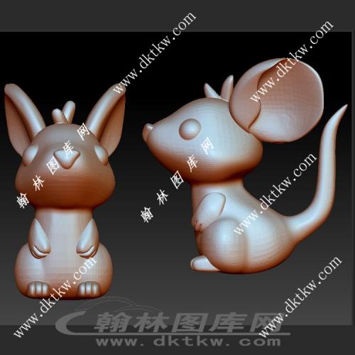 可爱的老鼠立体圆雕图（SKT-998）