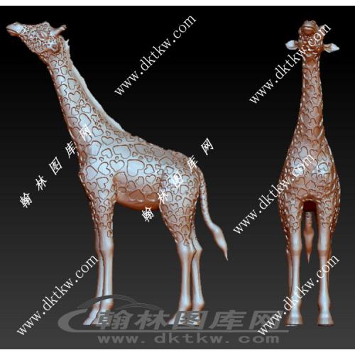 爱心的长颈鹿动物模型立体圆雕图（RNG-112）