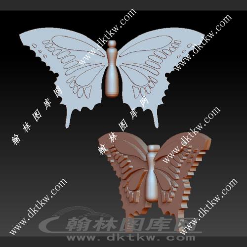 蝴蝶饰品立体圆雕图（SKT-351）