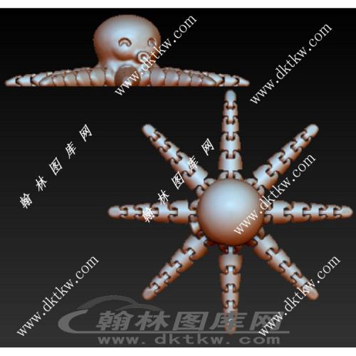 可爱的小章鱼立体圆雕图（RNG-138）