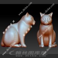 坐猫立体圆雕图（SKT-609）