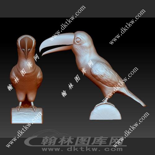 鹦鹉立体圆雕图（DWG-107）