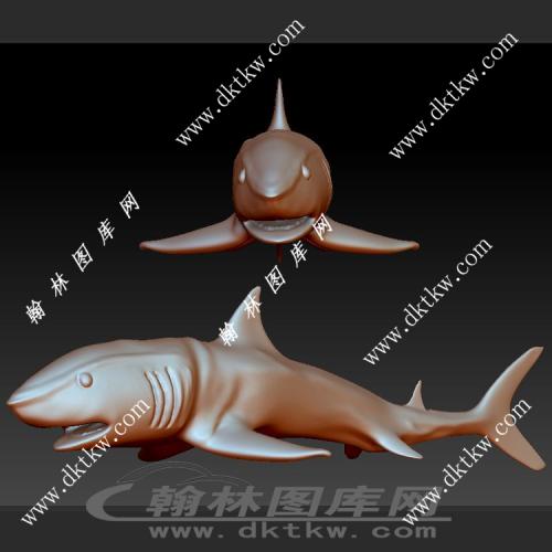 鲨鱼 大白鲨立体圆雕图（SKT-1079）