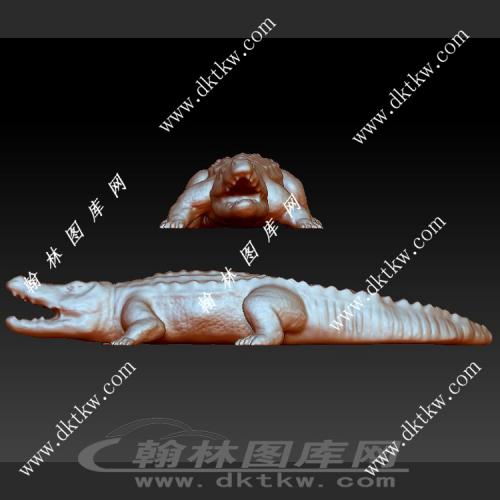 鳄鱼 立体圆雕图（SKT-327）