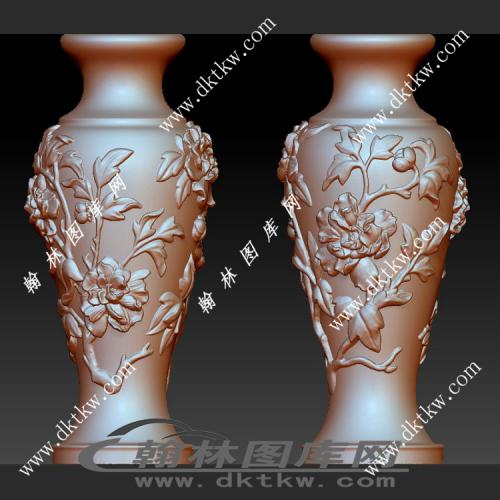 牡丹花图案 花瓶立体圆雕图（SKT-162）