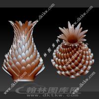叶子花瓶立体圆雕图（SKT-553）
