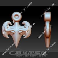 仿古兽面剑玉雕挂件立体圆雕图（DWG-175）