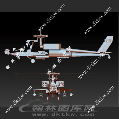 阿帕奇AH64-D直升机模型立体圆雕图（SKT-661）