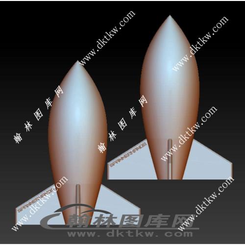 简易的火箭武器模型立体圆雕图（RNG-284）